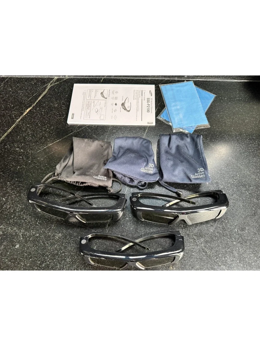 Samsung SSG-P2100 3D Active Glasses (Set of 3) - Manual, Bags, Fresh Batteries